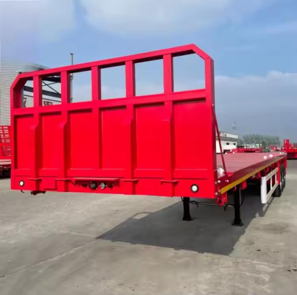 Quality CIMC 3 Axle 12400*2610*1550mm Customized Design Side Column Flatbed Semi Trailer for sale