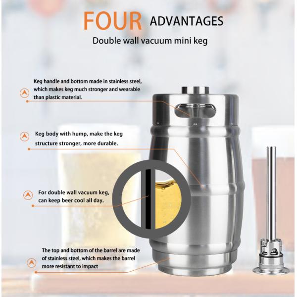 Solid Exquisite Stainless Steel Empty 5 Litre Beer Keg