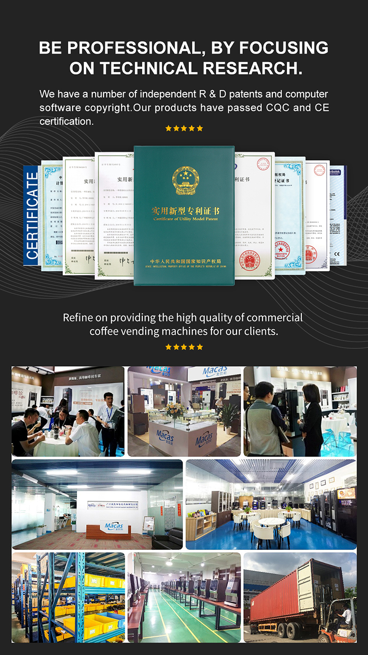 Cappuccino Latte Tabletop Coffee Vending Machine Close Loop Control With IOT Function