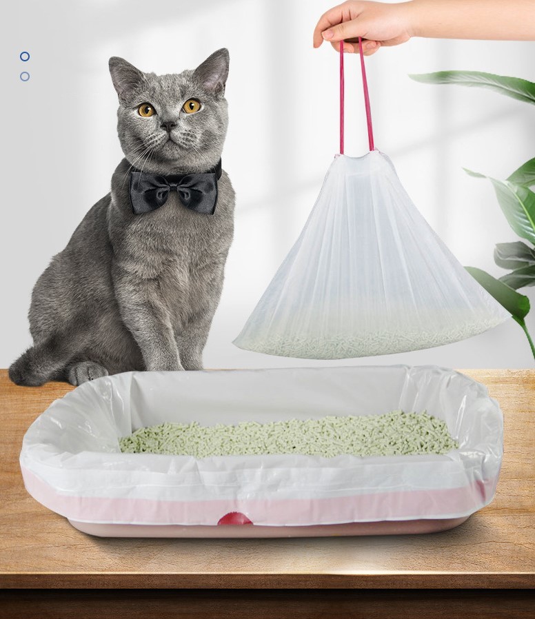 Odor control litter disposal bags Heavy-Duty Drawstring Cat Litter Box Liners Extra Thick Smart Self Sealing Cat Litter Bags Odor control litter