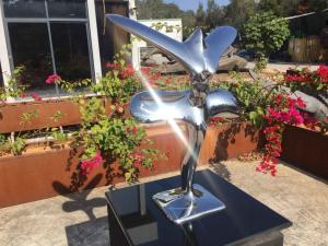 China Abstract Metal Animal Sculptures Modern Art Stainless Steel Flying Eagle wholesale