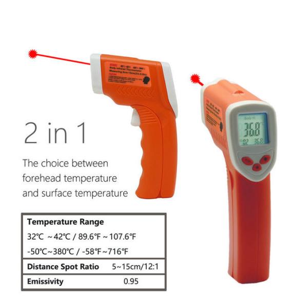 2 In 1 Non Contact Body Thermometer For Body Temperature Testing