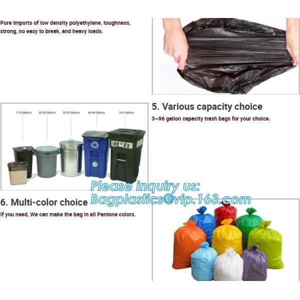 Tall Kitchen Drawstring Trash Bags,Reusable Trash Diaper Bag,gallon black drawstring, durable bin liners 1.2 mil, unscen