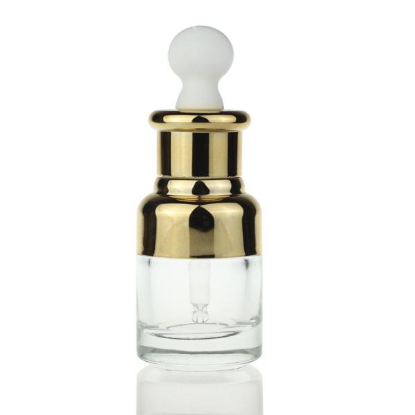 Quality High Quality 20 Ml Bottles Skin Care Glass Essence Cosmetic Serum Dropper Bottle Gold Cap Essential Oil Bottle S032 for sale