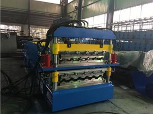 China 2 Layer Glazed Tile Roll Forming Machine With 5 Ton Manual Decoiler wholesale
