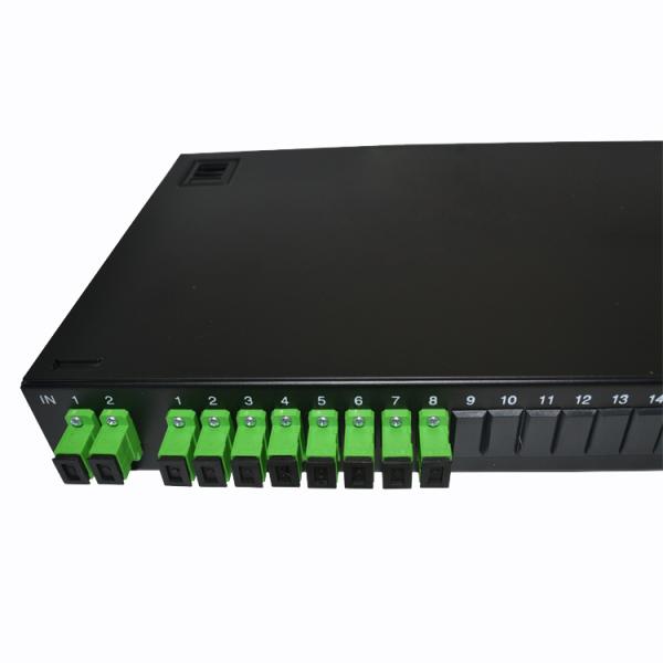 Rack Mount Multimode 2 Way Fiber Splitter 2x8 Port SC To APC