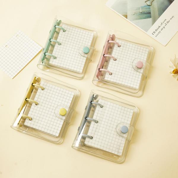Quality Customized Cute 3 Hole Loose leaf Refill Notebook Cover Mini PVC File Folder Portable for sale