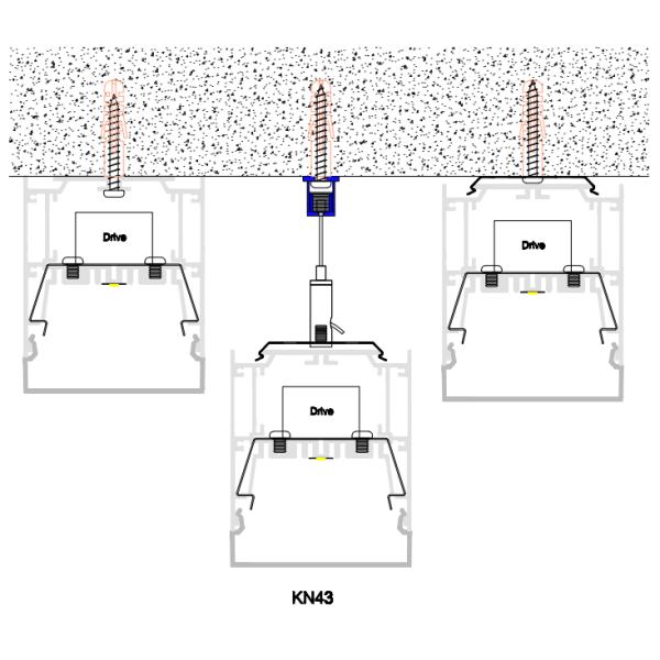 Suspended LED aluminum Profile For Driver in Width50mm high95mm