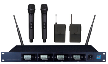 LS-6045 Professional 4 channels UHF wireless microphone system with LCD blacklight / rack mountable