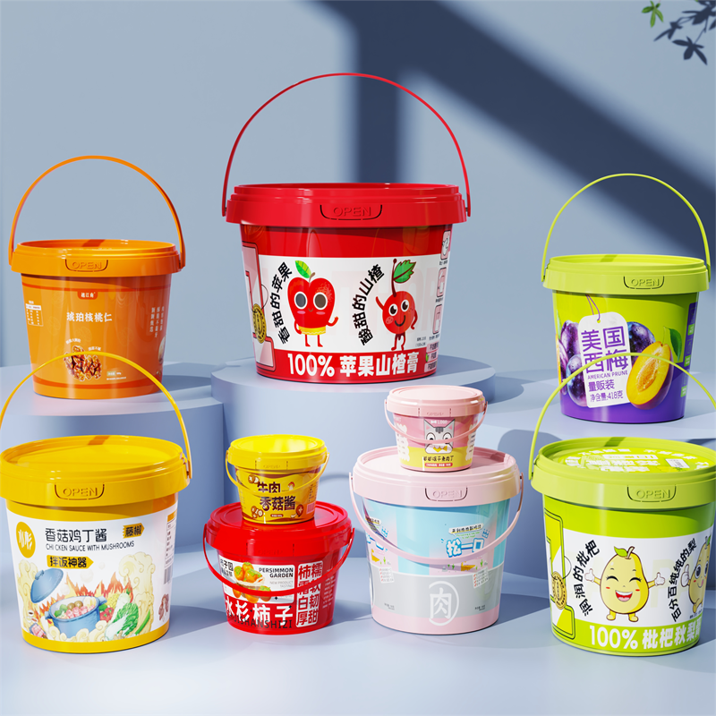 Food Grade Beverage Plastic Candy Buckets Halloween Container with Lids and Handles