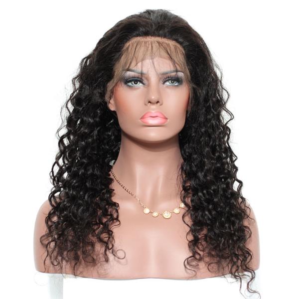 130% Density Water Wave Lace Front Human Hair Wigs For Ladys Natural Color