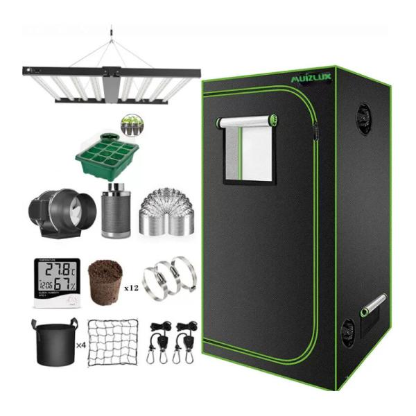Quality 150x150x200cm Grow Tent Complete Kit For Weed 800w Tunable Spectra Grow Bars for sale