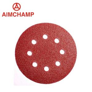 China 800 Grit Sandpaper Discs 5 Inch 125mm Hook And Loop Sanding Pad Red wholesale