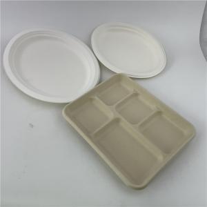 China Biodegradable Tableware Sugarcane Bagasse Pulp Paper Plate Dinnerware Sets on sale