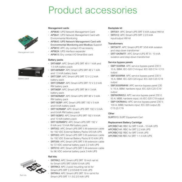 APC Smart UPS RT 10kVA Double Conversion Online 10kW 208V SURT10000XLI