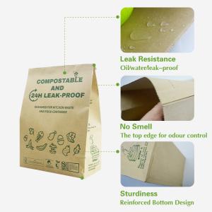 Biodegradable Disposable Brown Paper Bags Custom Printed Compostable Brown Paper
