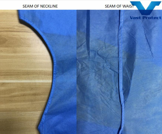 Cheap Disposable Medical Supplies Fluid Resistant Non-Sterile SMS Isolation Gown