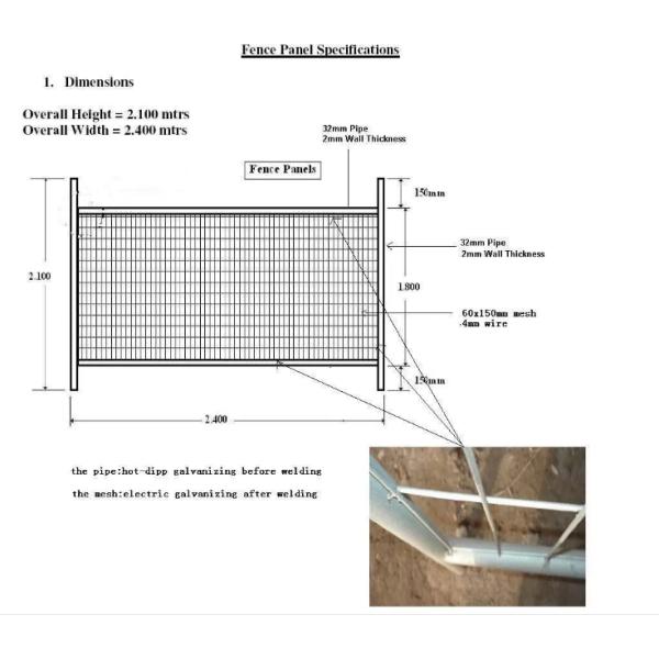 Elegant Design Temporary Security Fencing With 1800mm 2000mm 2100mm Panel Height