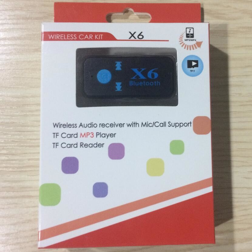 Multi-functions 4.0 Bluetooth Music Receivers Wireless Car Kit 3.5mm Audio Receiver Mic Handsfree Call TF Card Reader