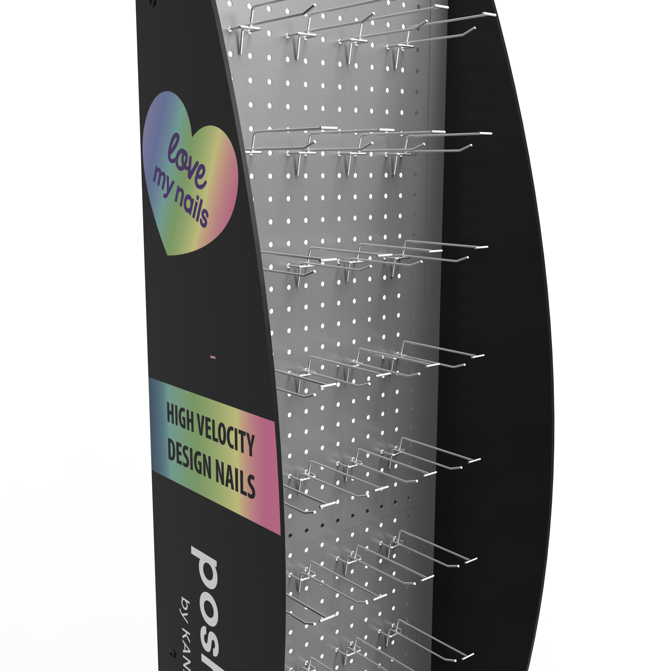 Retail Store PVC Display Stand Glove Display Rack Pegboard Display Stand With LCD Screen