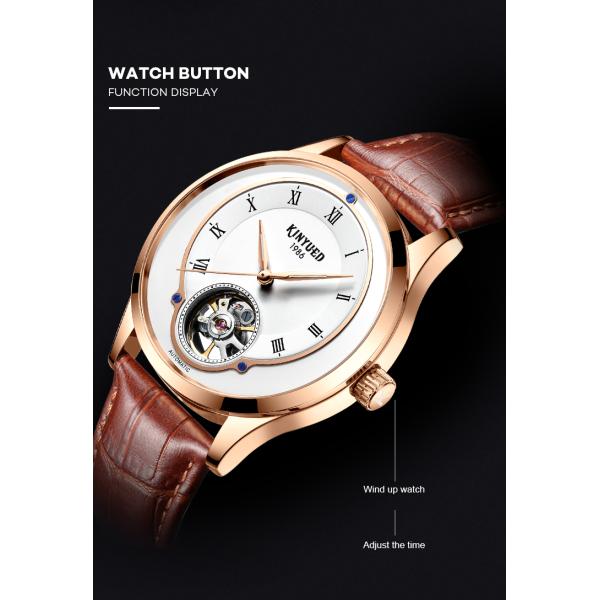 Classic Mechanical Skeleton Watch Water Resistant Moonphase Automatic Watch