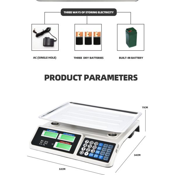 Commercial 40kg Electronic Scale WITH LID 30kg Vegetable Scale for Commercial division 1g