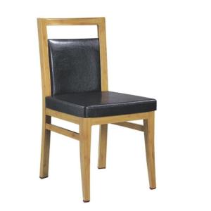 China black PU wood imitation square tube aluminium restaurant chair wholesale