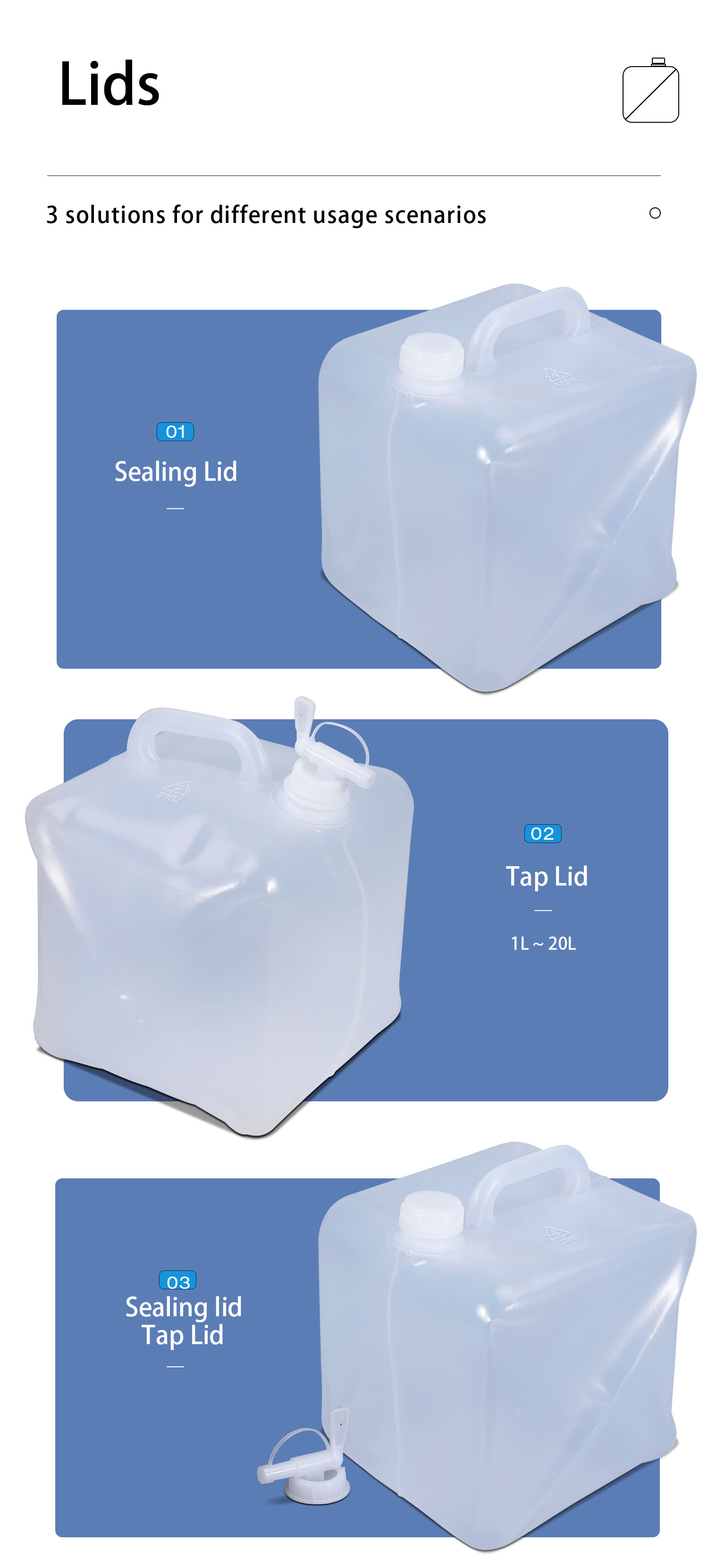 Custom Size Accepted LDPE Collapsible Water Container for Easy Storage and Transport