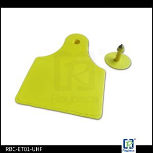 China Large Rectanguar Custom Cow Ear Tags , Cattle Identification Tags ISO11784/5 FDX - B wholesale