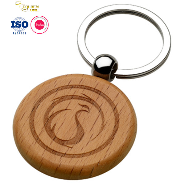 Laser Engraving Bead Wristlet Cut Cross Name Slices Letra de la barra redonda de madera de la barra de llaves con el logotipo