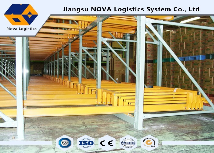 Customized Push Back Pallet Racking With First In / Last Out Storage Type