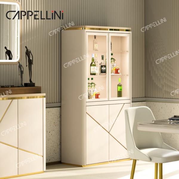 Quality Simple Modern Wood Storage Living Room Wine Rack Home Furniture Dining Room Bar Luxury Wooden Wine Cabinet With Glass Display for sale