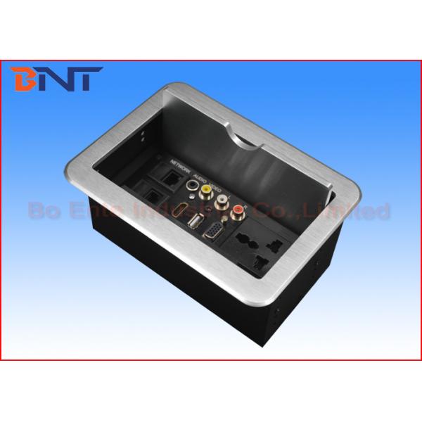 Slip Up Cover Multimedia Desktop Socket , Office Table Cable Cubby