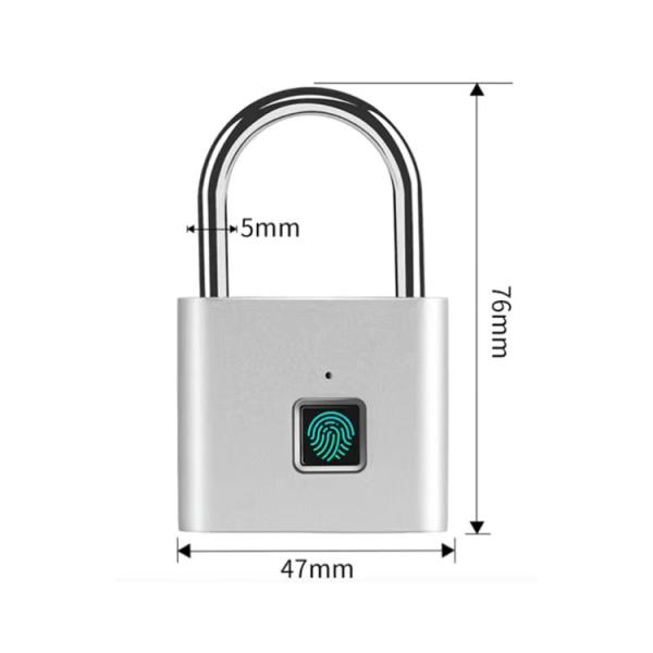 Quality Weatherproof 	Smart Fingerprint Padlock Zinc Alloy MICRO USB for sale
