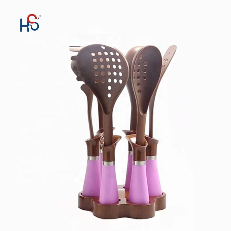 Non-stick Kitchen Utensils Set with Colorful Nylon66 Handles and Silk Printing Logo