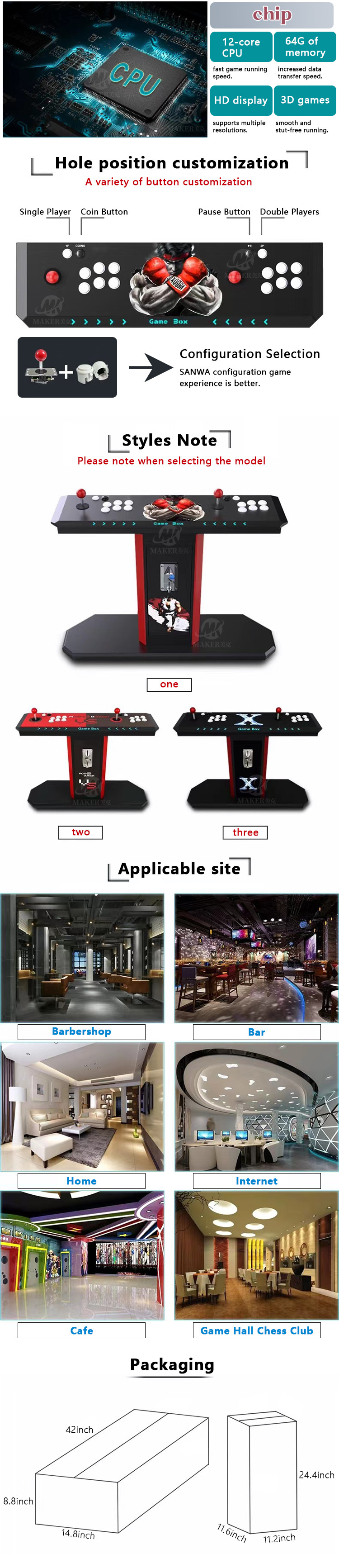 Coin Pusher Arcade Fighting Machine Classic Upright Arcade Video Game Cabinet Machine