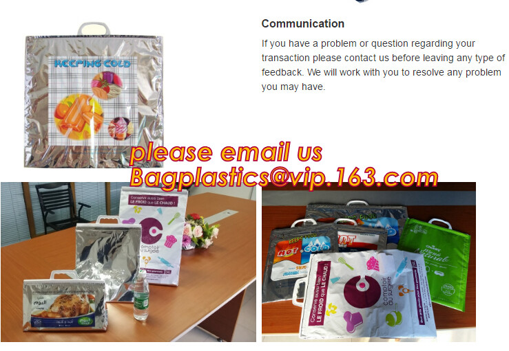 Custom Packing Aluminum Foil Zip-Lock Grocery Handle Thermal Insulation Cooler Bag For Outdoors,Promotional Insulated La