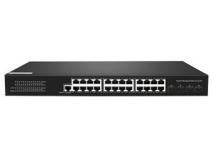 China RTL8382M 52Gbps Industrial Lan Switch , 28 Port 220V Ethernet Rail Switch wholesale