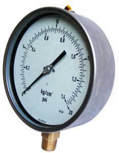 Liquid-Filled Pressure Gauge with 3: ± 1.6% 6 Fixed Pointer Gaseou