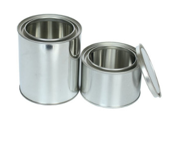 ISO Round Metal Container With Lid 0.21mm 4 Litre Empty Paint Tins