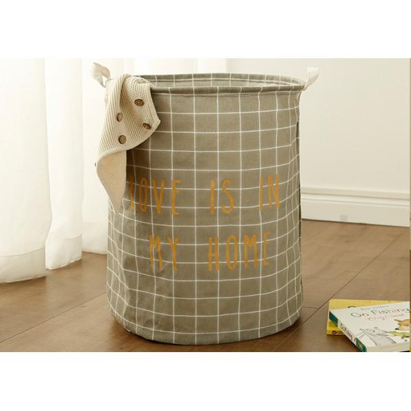 Puting Foldable washing laundry clothes basket toy storage bag large box customized Grey plaid love is in my home