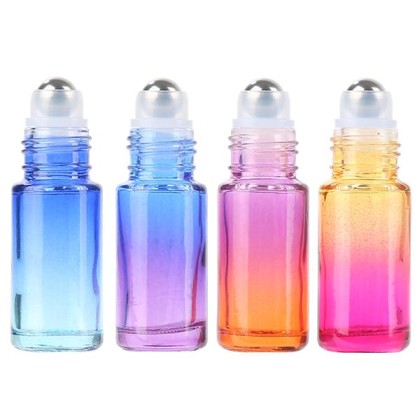 Luxury Gradient 5ml Rollerball Bottles , Multi Color Mini Roller Bottles