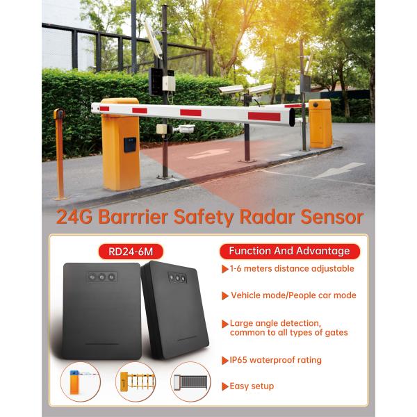 1-6m Detection Range Vehicle Radar Detector Waterproof Boom Gate Trigger
