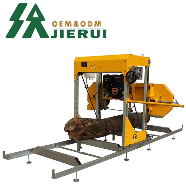 Timber Log Cutting Band Saw Mill Machine With Trailer Portable Horizontal