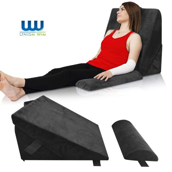 Quality Elevated 55*30*69cm Wedge Foam Pillow With Headrest Large Back Cushion for sale