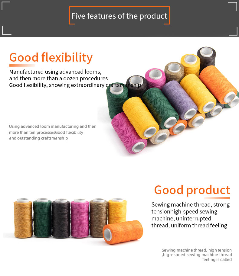 Polyester/Waxed Kangfa Flat Braided Sewing Yarn for Braided Wax Thread in Leather Sofa