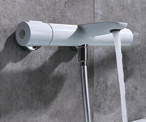 White Golden All Copper ODM Smart Thermostatic Bathtub Faucet