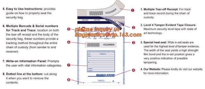 Plastic Money/Evidence Security Envelopes Cash Deposit Seal Bags, Bank Industrial Use cash security deposit bags, bageas