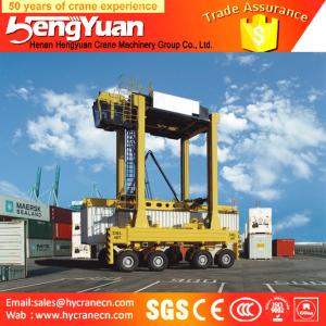 China 40t rubber tyre stacking container low profile Container gantry crane, staddle carrier wholesale