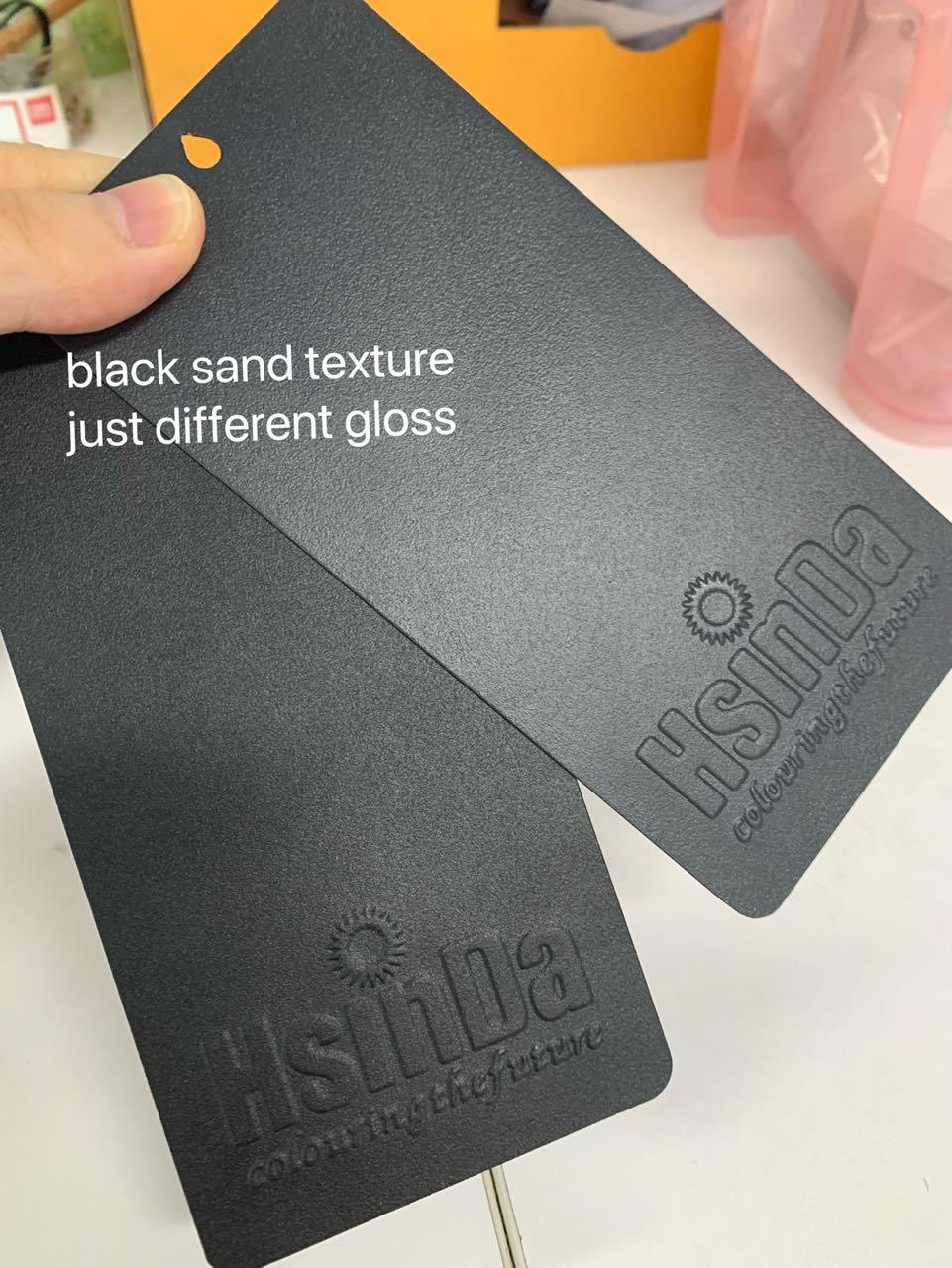 Hsinda Factory Supply RAL Color Black Sandy Texture Powder Coating Dry Paint Spray for Outdoor Lamp Polyester Powder Coat